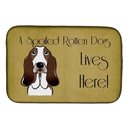 Carolines Treasures Basset Hound Spoiled Dog Lives Here Dish Drying Mat BB1491DDM